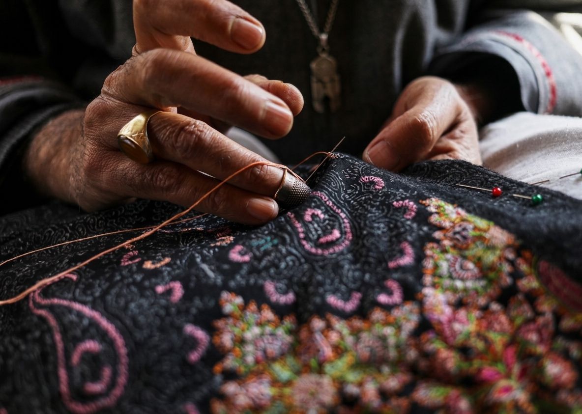 Master artisan at work in Kashmir
